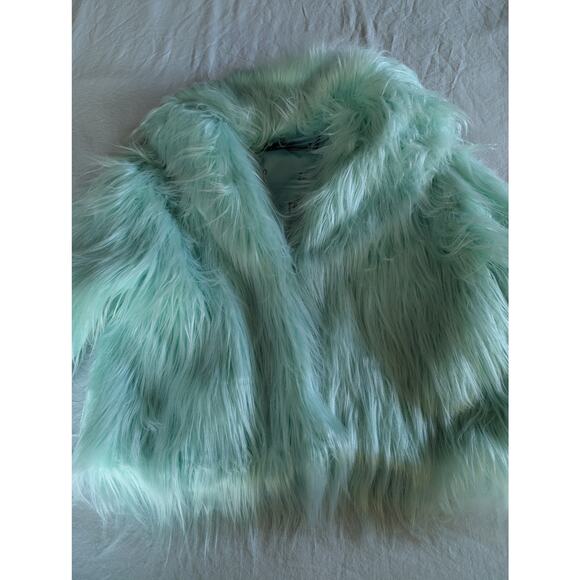 Taylor Swift Size M/L Faux Fur Coat The Life of a Showgirl Mint Jacket ASO TS - Picture 6 of 13